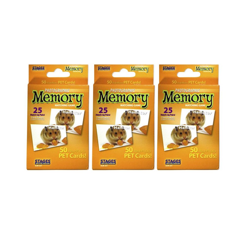 Pets Photographic Memory Matching Game, Pack of 3. Picture 1
