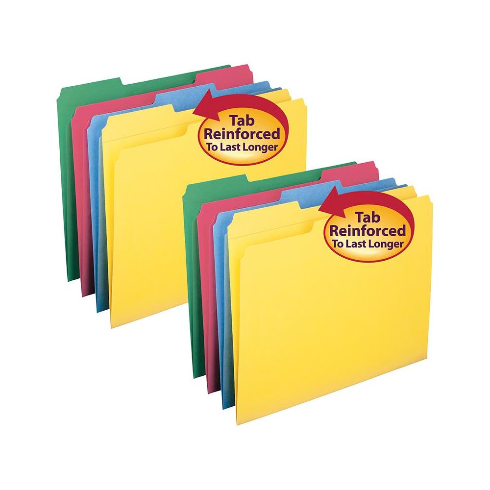 File Folders, Reinforced 1/3-Cut Tab, Letter Size, 4 12 Per Box, 2 Boxes. Picture 1
