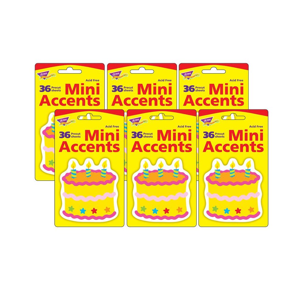 Birthday Cake Mini Accents, 36 Per Pack, 6 Packs. Picture 1