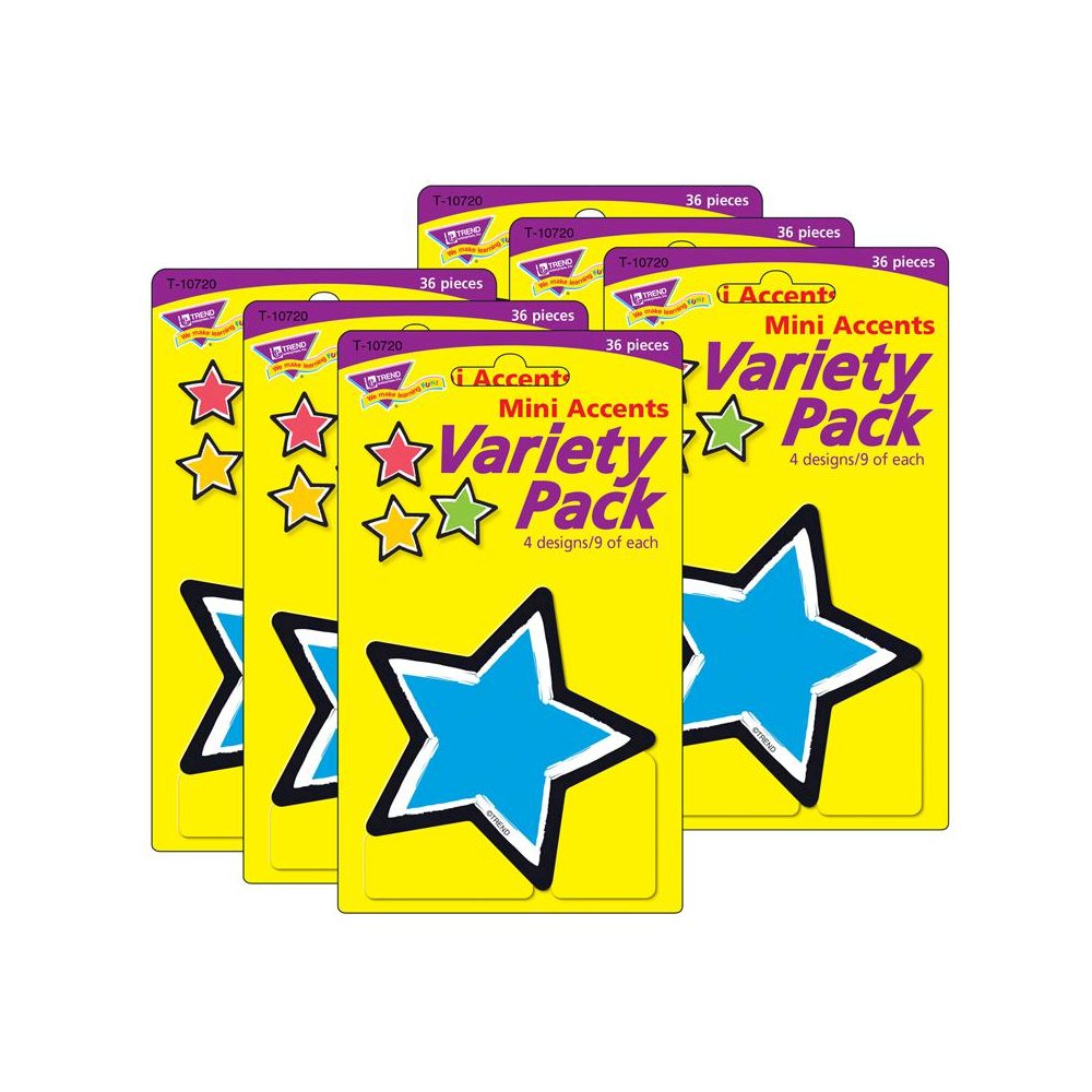 Bold Strokes Stars Mini Accents Variety Pack, 36 Per Pack, 6 Packs. Picture 1