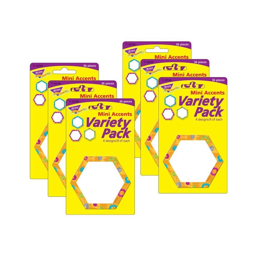 Color Harmony Hexa-swirls Mini Accents Variety Pack, 36 Per Pack, 6 Packs. Picture 1