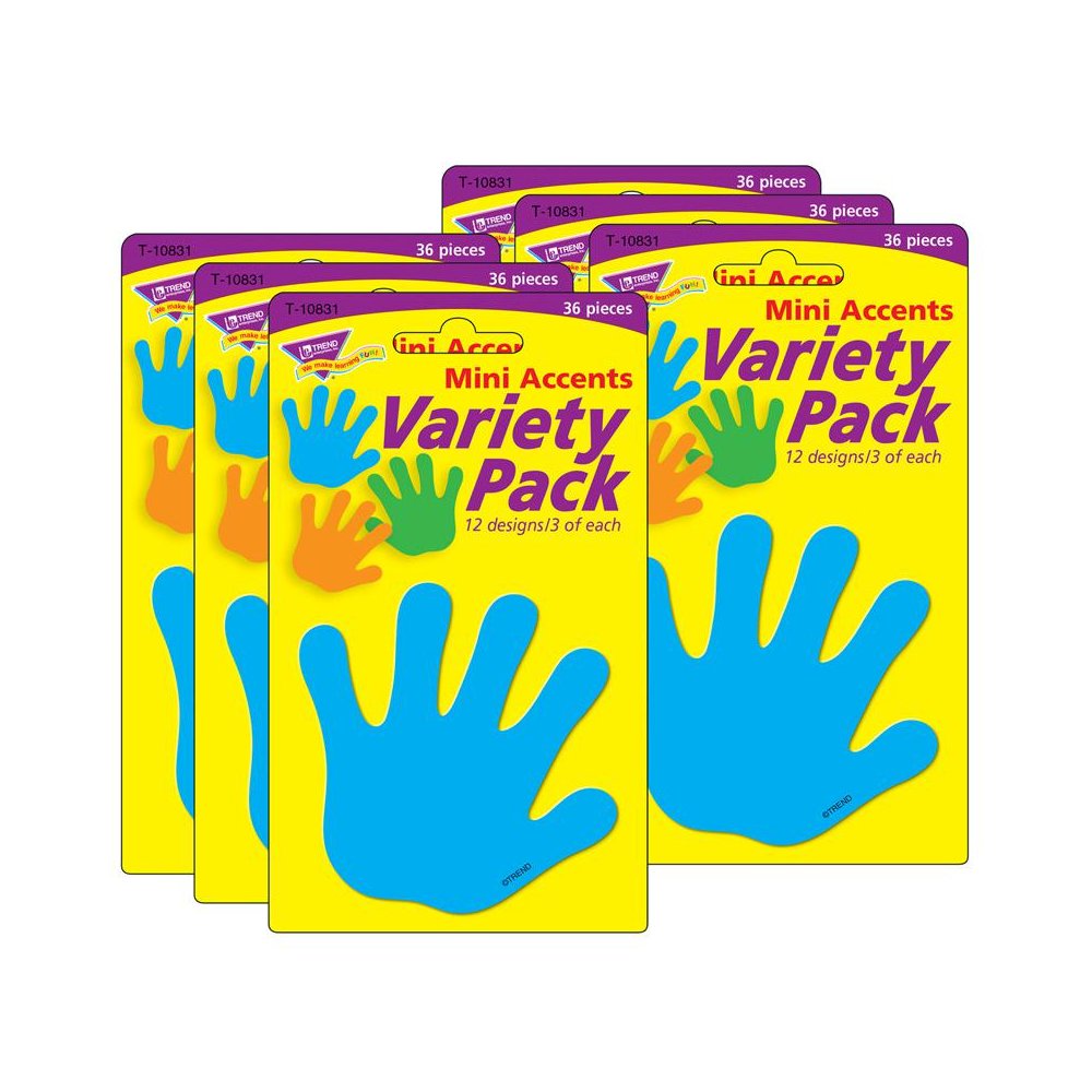 Handprints Mini Accents Variety Pack, 36 Per Pack, 6 Packs. Picture 1