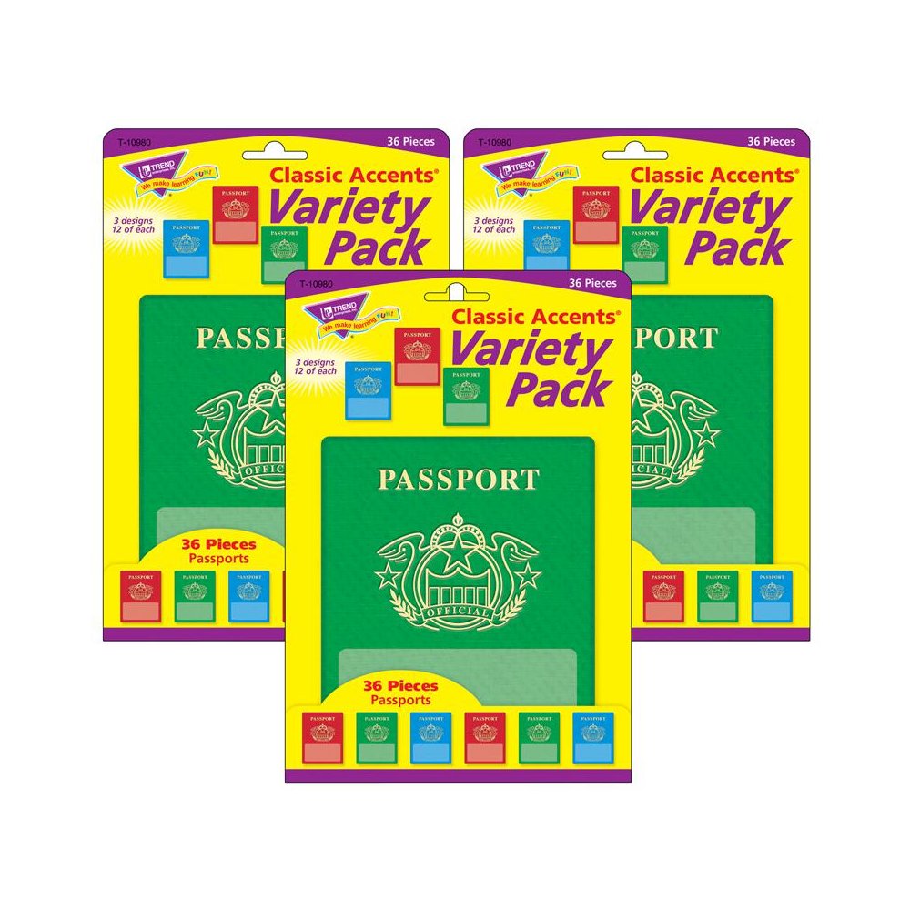 Passports Classic Accents Variety Pack, 36 Per Pack, 3 Packs. Picture 1