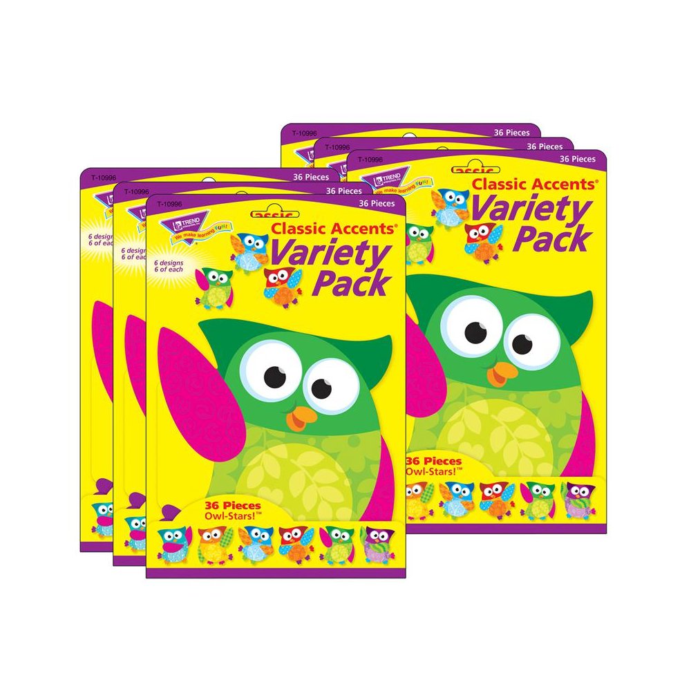 Owl-Stars! Classic Accents Variety Pack, 36 Per Pack, 3 Packs. Picture 1