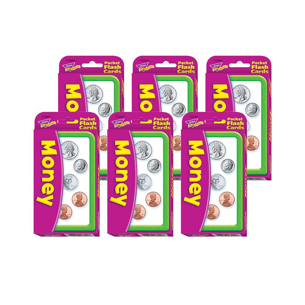 Money Pocket Flash Cards, 6 Packs. Picture 1