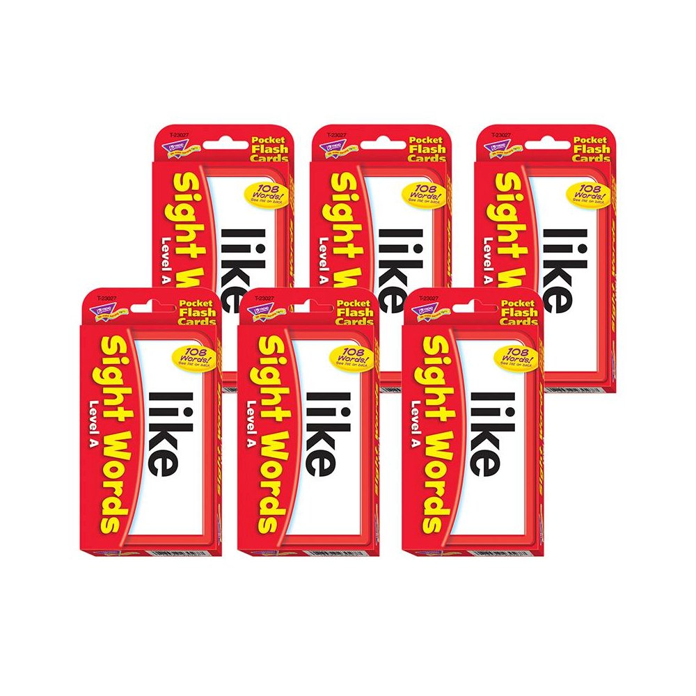 Sight Words – Level A Pocket Flash Cards, 6 Packs. Picture 1