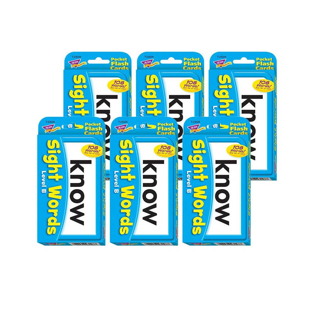 Sight Words – Level B Pocket Flash Cards, 6 Packs. Picture 1