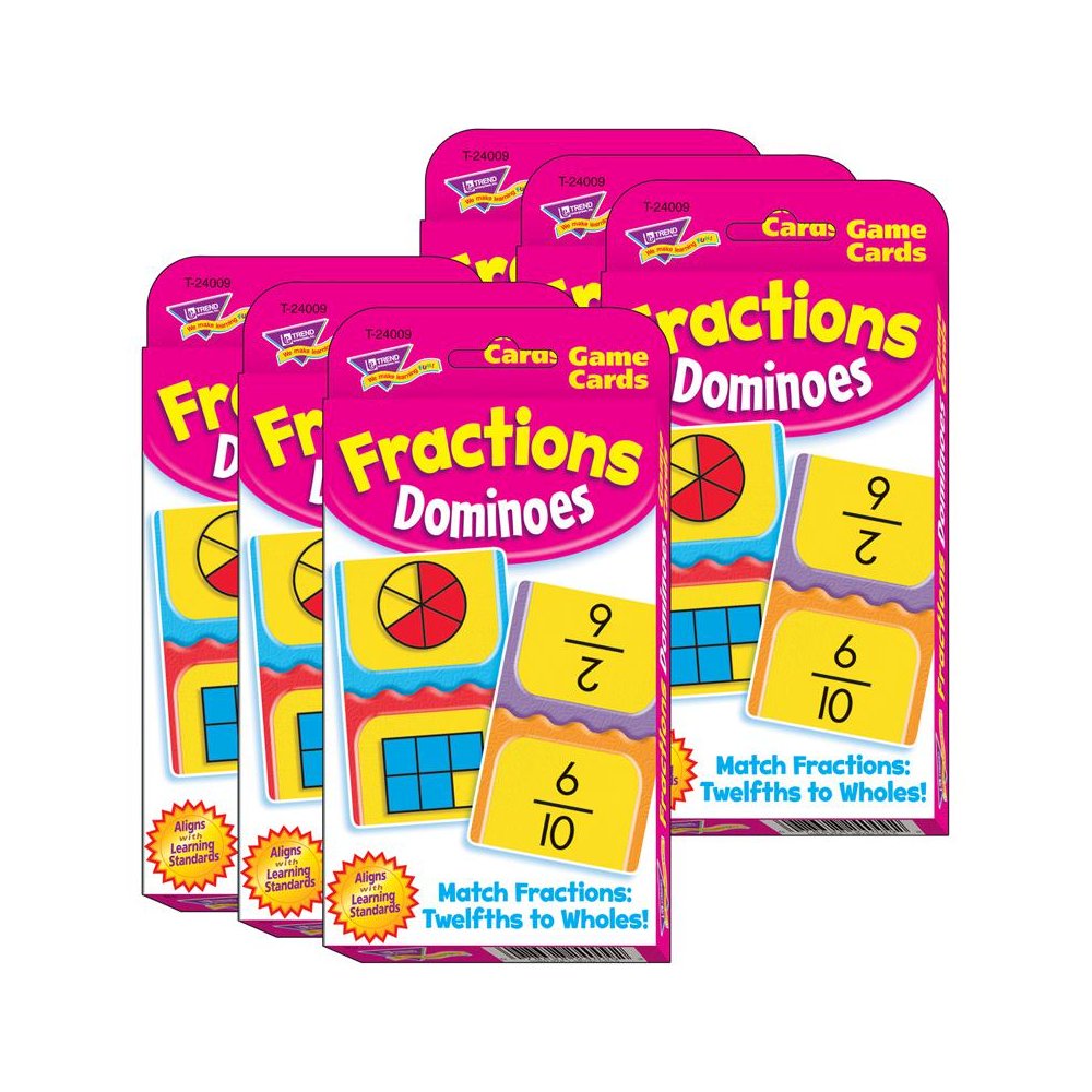 Fractions Dominoes Challenge Cards, 6 Sets. Picture 1
