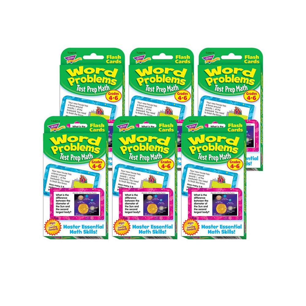 Word Problems Test Prep Math, Grades 4-6 Challenge Cards, 6 Packs. Picture 1