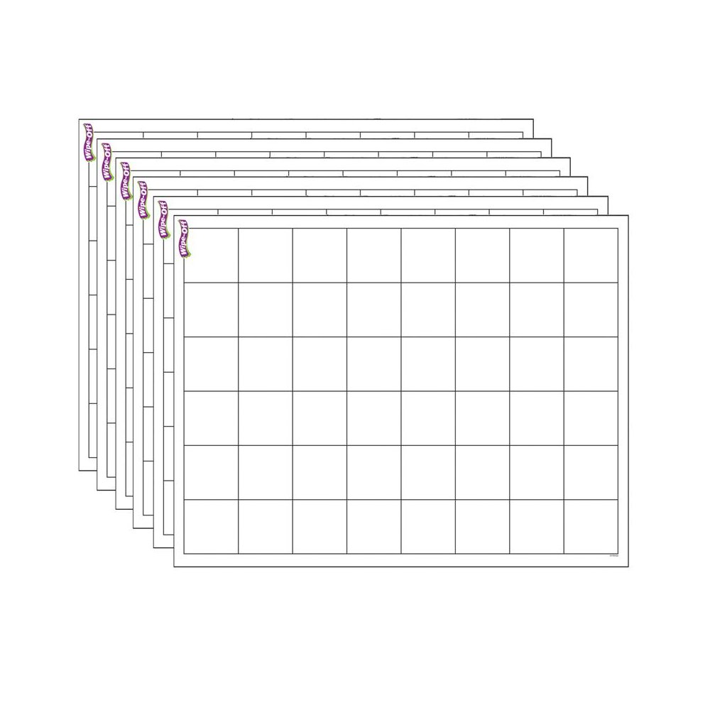 Graphing Grid (Large Squares) Wipe-Off Chart, 17" x 22", Pack of 6. Picture 1