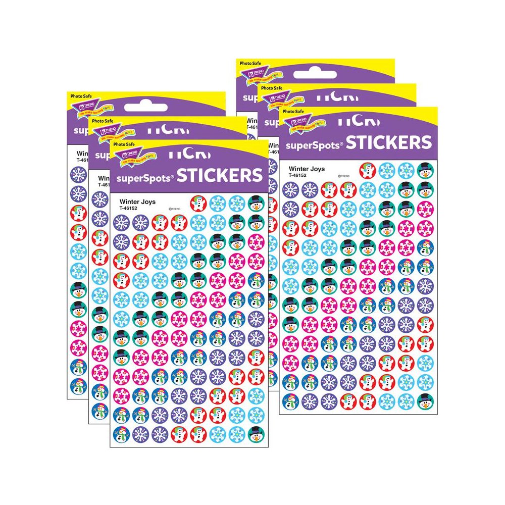 Winter Joys superSpots Stickers, 800 Per Pack, 6 Packs. Picture 1