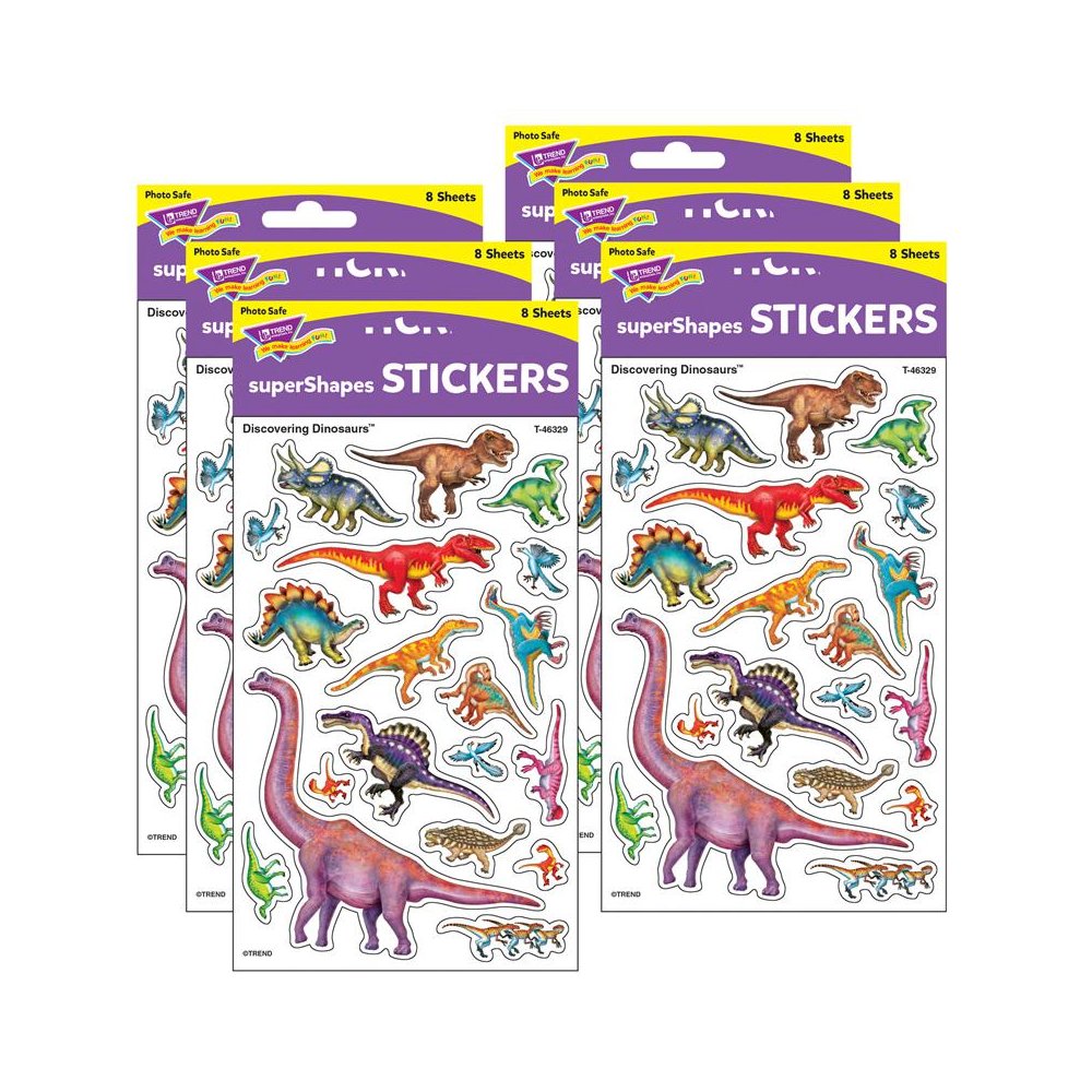 Discovering Dinosaurs superShapes Stickers-Large, 152 Per Pack, 6 Packs. Picture 1