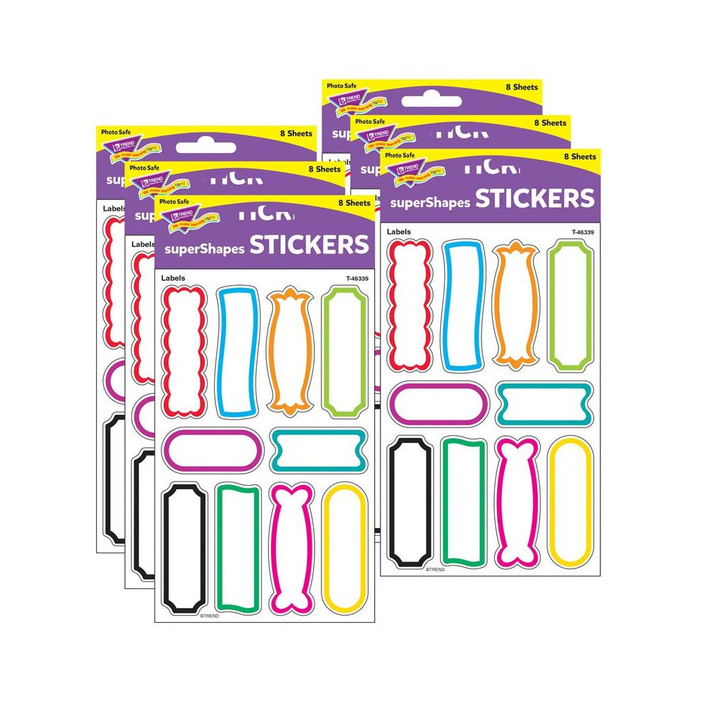 Labels superShapes Stickers-Large, 80 Per Pack, 6 Packs. Picture 1