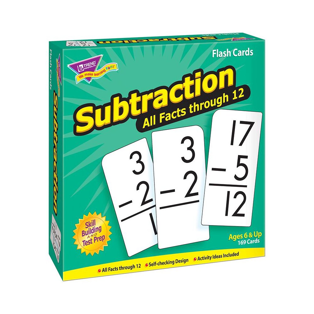 FLASH CARDS ALL FACTS 169/BOX 0-12 SUBTRACTION. Picture 1