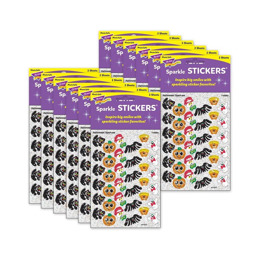 Halloween Sparkles Sparkle Stickers, 72 Per Pack, 12 Packs. Picture 1