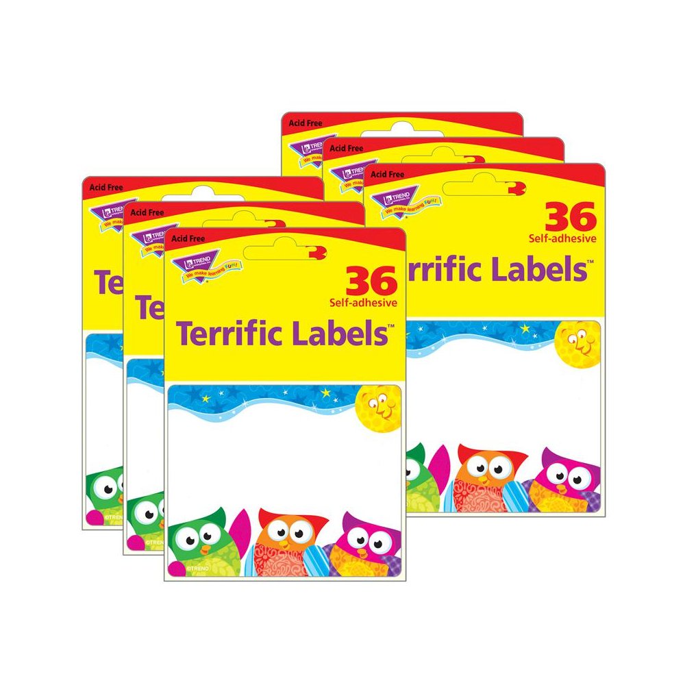 Owl-Stars! Terrific Name Tag/Labels, 36 Per Pack, 6 Packs. Picture 1