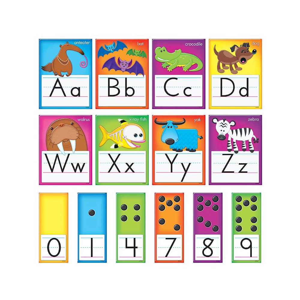 AWESOME ANIMALS ALPHABET CARDS STD MANUSCRIPT BB SET. Picture 1