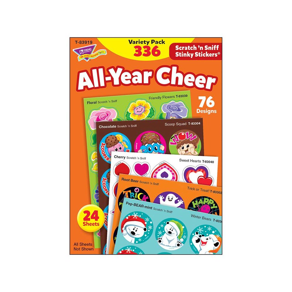 All Year Cheer Stinky Stickers Variety Pack, 336 Count. Picture 1