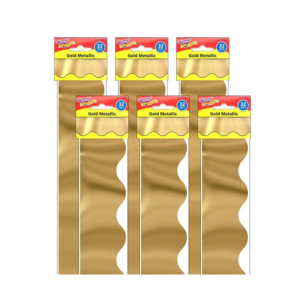 Gold Metallic Terrific Trimmers, 32.5' Per Pack, 6 Packs. Picture 1