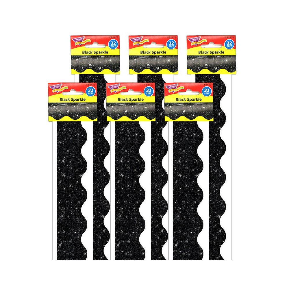Black Sparkle Terrific Trimmers, 32.5' Per Pack, 6 Packs. Picture 1