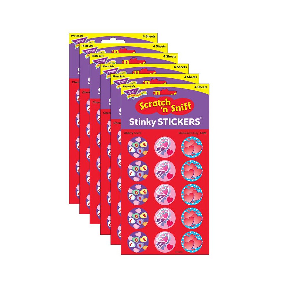 Valentine's Day/Cherry Stinky Stickers, 60 Per Pack, 6 Packs. Picture 1