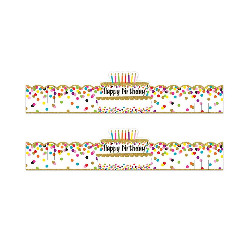 Confetti Happy Birthday Crowns, 30 Per Pack, 2 Packs. Picture 1
