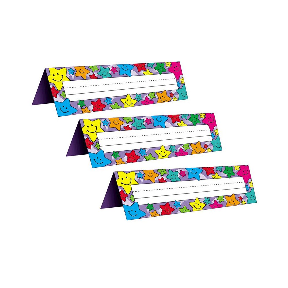Happy Stars Tented Name Plates, 36 Per Pack, 3 Packs. Picture 1