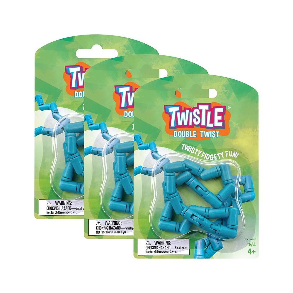 Twistle Double Twist, Teal, Pack of 3. Picture 1