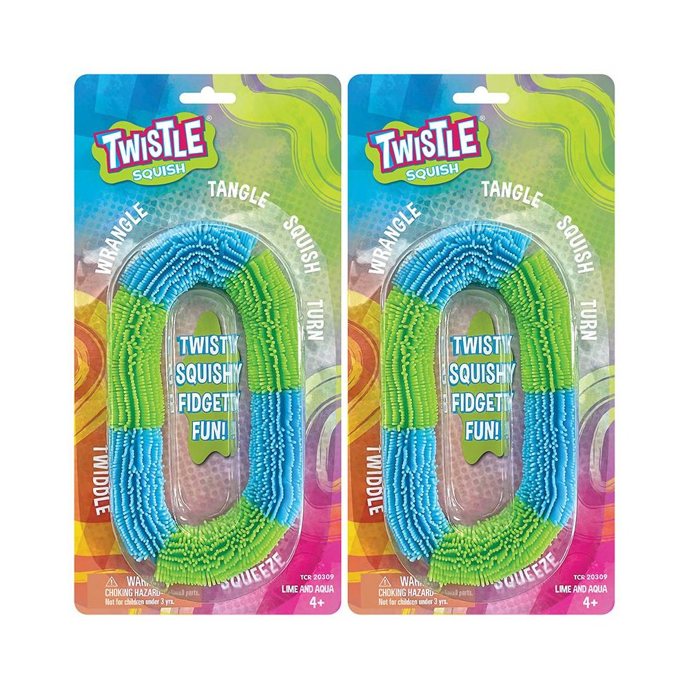Twistle Squish, Aqua & Lime, Pack of 2. Picture 1