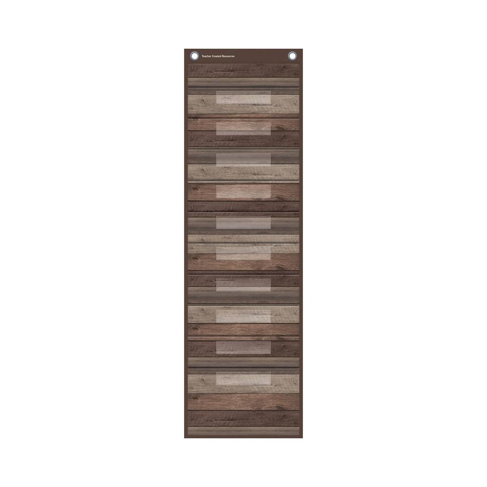 Dark Wood Design 10 Pocket File Storage Pocket Chart, 14" x 58". Picture 1