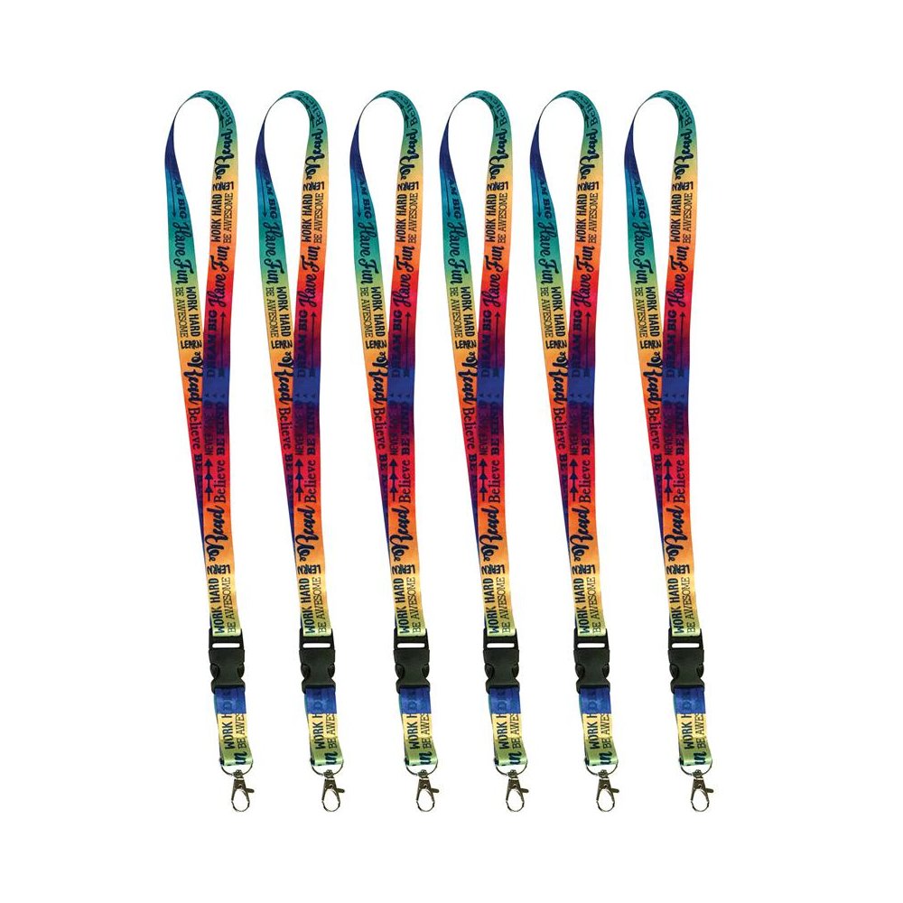 Positive Saying Watercolor Lanyard, Pack of 6. Picture 1