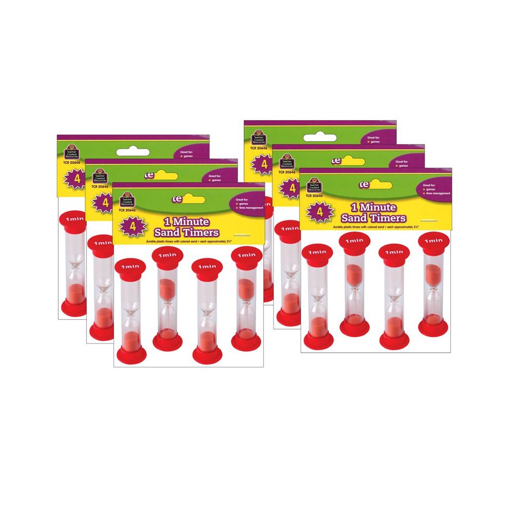 Sand Timers, Small, 1 Minute, 4 Per Pack, 6 Packs. Picture 1