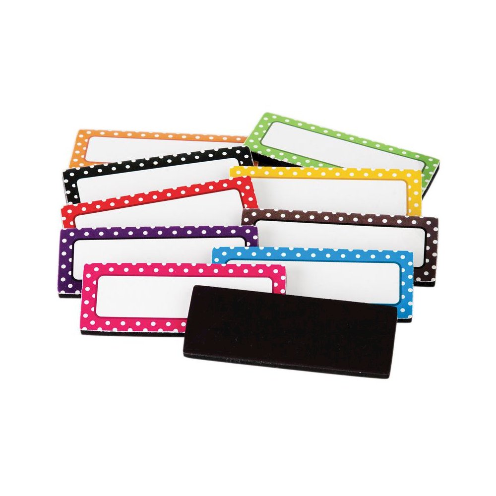 Polka Dots Magnetic Labels, 30 Per Pack, 2 Packs. Picture 1