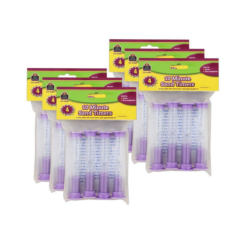 Small Sand Timer, 10 Minute, Purple, 4 Per Pack, 6 Packs. Picture 1