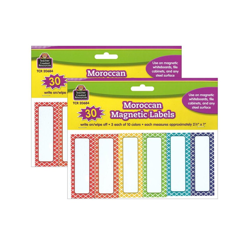 Moroccan Magnetic Labels, 30 Per Pack, 2 Packs. Picture 1