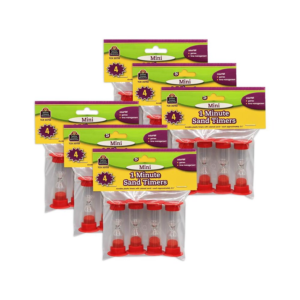 Sand Timer, Mini, 1 Minute, 4 Per Pack, 6 Packs. Picture 1