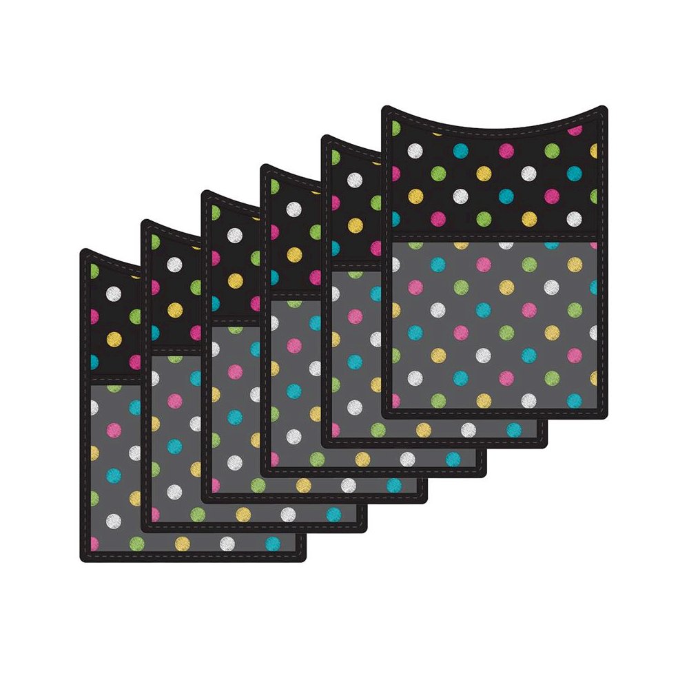Chalkboard Brights Magnetic Storage Pocket, Pack of 6. Picture 1
