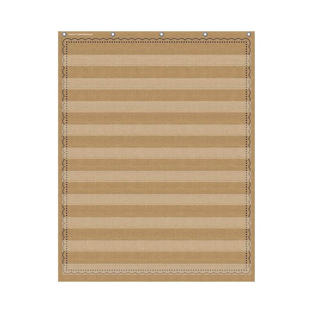 10-Pocket Pocket Chart, Burlap Design, 34" x 44". Picture 1