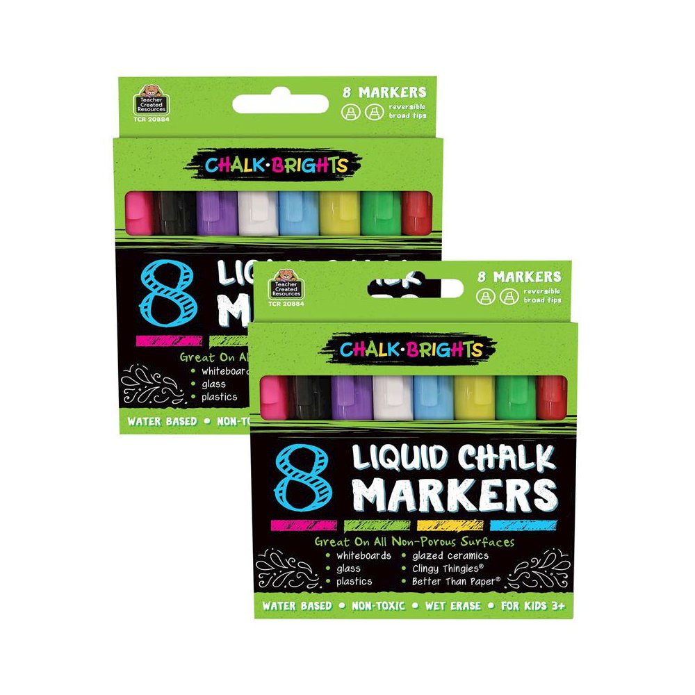Chalk Brights Liquid Chalk Markers, 8 Per Pack, 2 Packs. Picture 1