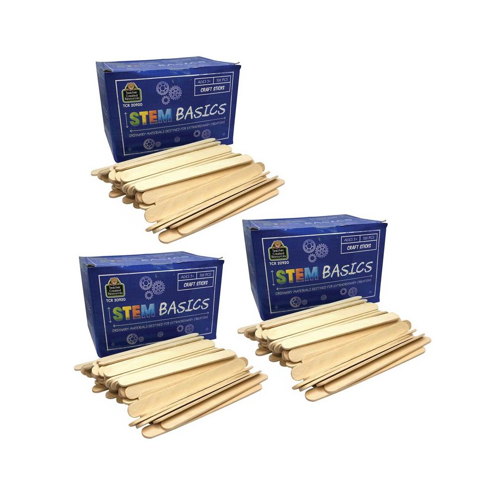 STEM Basics: Craft Sticks, 500 Per Pack, 3 Packs. Picture 1