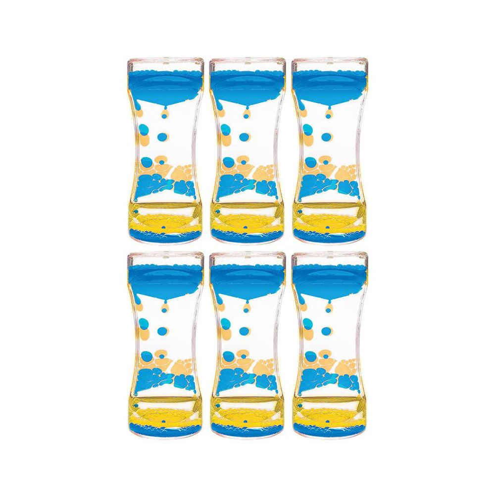 Blue & Yellow Liquid Motion Bubbler, Pack of 6. Picture 1