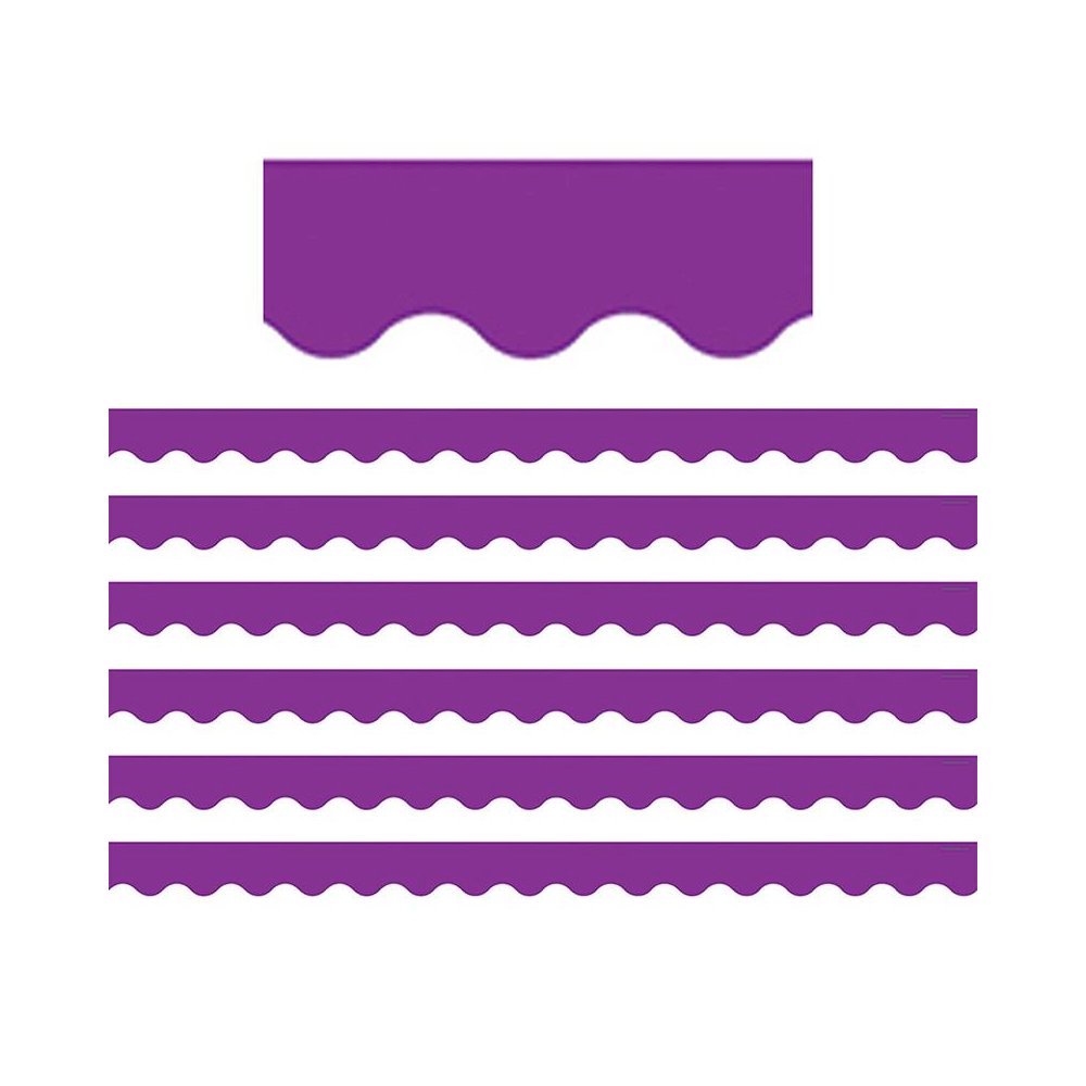 Purple Scalloped Border Trim, 35 Feet Per Pack, 6 Packs. Picture 1