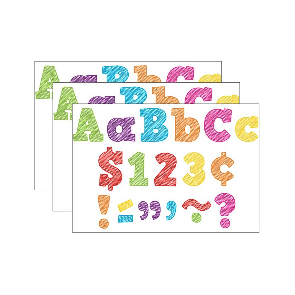 Scribble Bold Block 4" Letters Combo Pack, 230 Characters Per Pack, 3 Packs. Picture 1