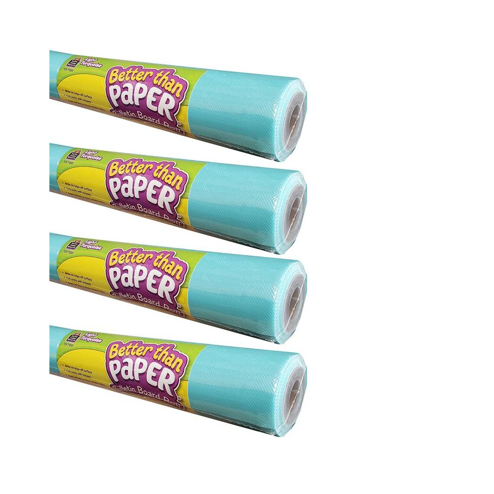 Better Than Paper Bulletin Board Roll, 4' x 12', Light Turquoise, Pack of 4. Picture 1