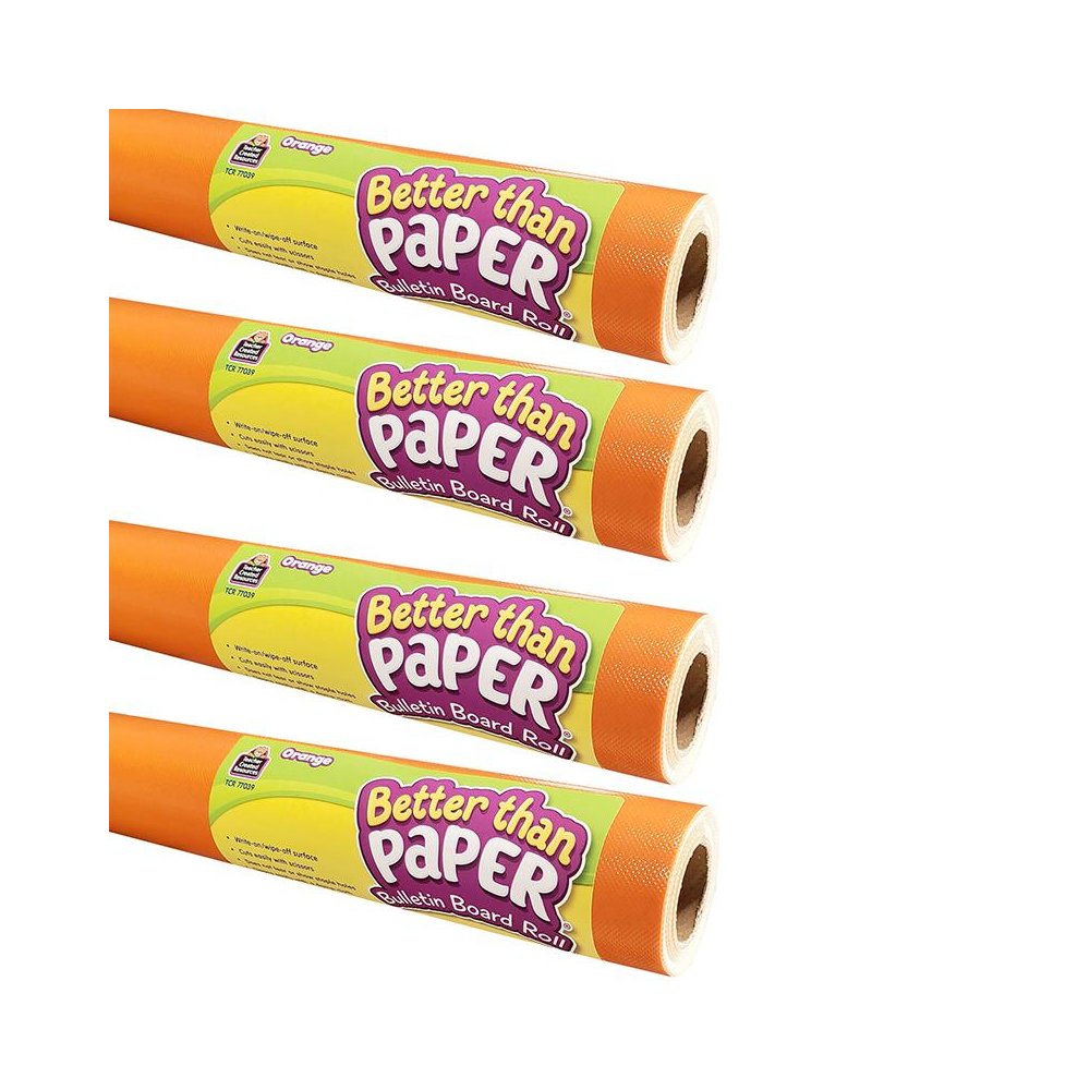 Better Than Paper Bulletin Board Roll, 4' x 12', Orange, Pack of 4. Picture 1