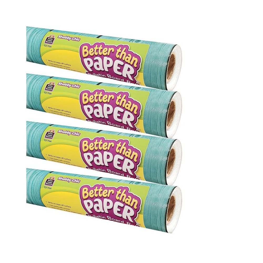 Better Than Paper Bulletin Board Roll, 4' x 12', Shabby Chic, Pack of 4. Picture 1