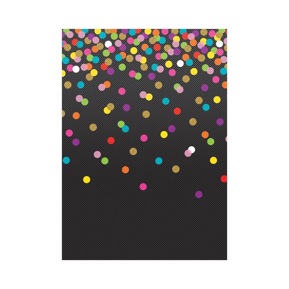 Better Than Paper Bulletin Board Roll, Colorful Confetti on Black, 4 Rolls. Picture 1