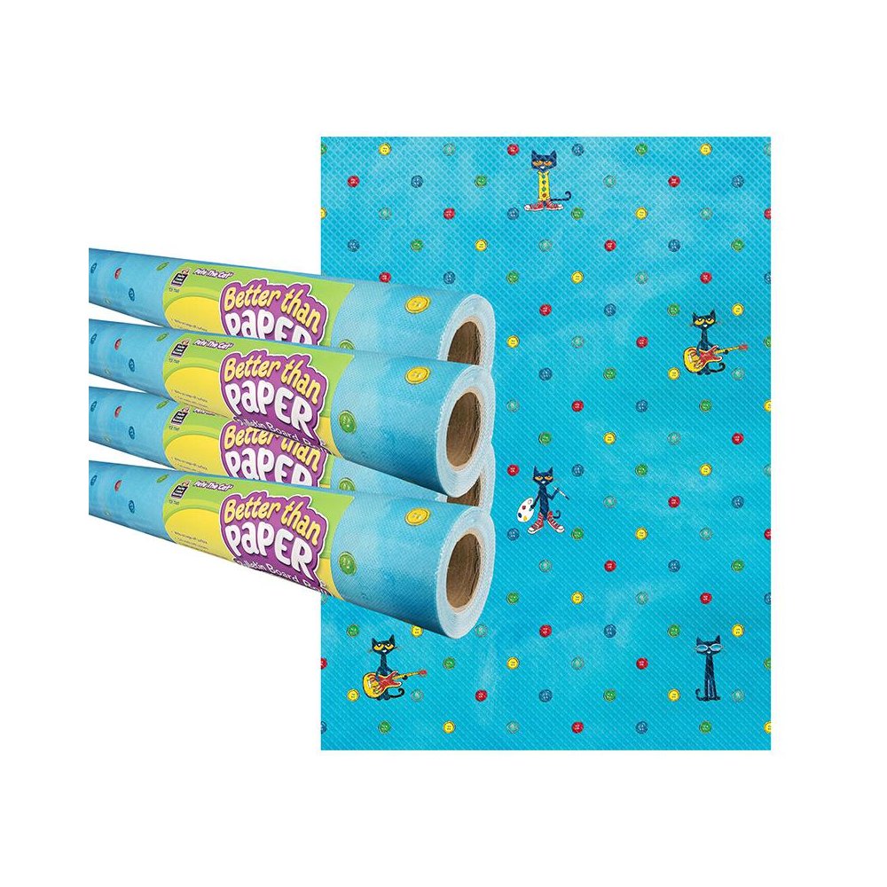 Pete the Cat Better Than Paper Bulletin Board Roll, 4' x 12', Pack of 4. Picture 1