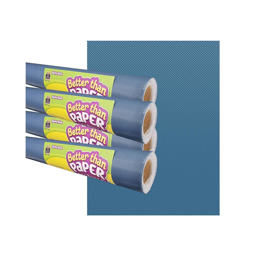 Slate Blue Better Than Paper Bulletin Board Roll, 4' x 12', Pack of 4. Picture 1