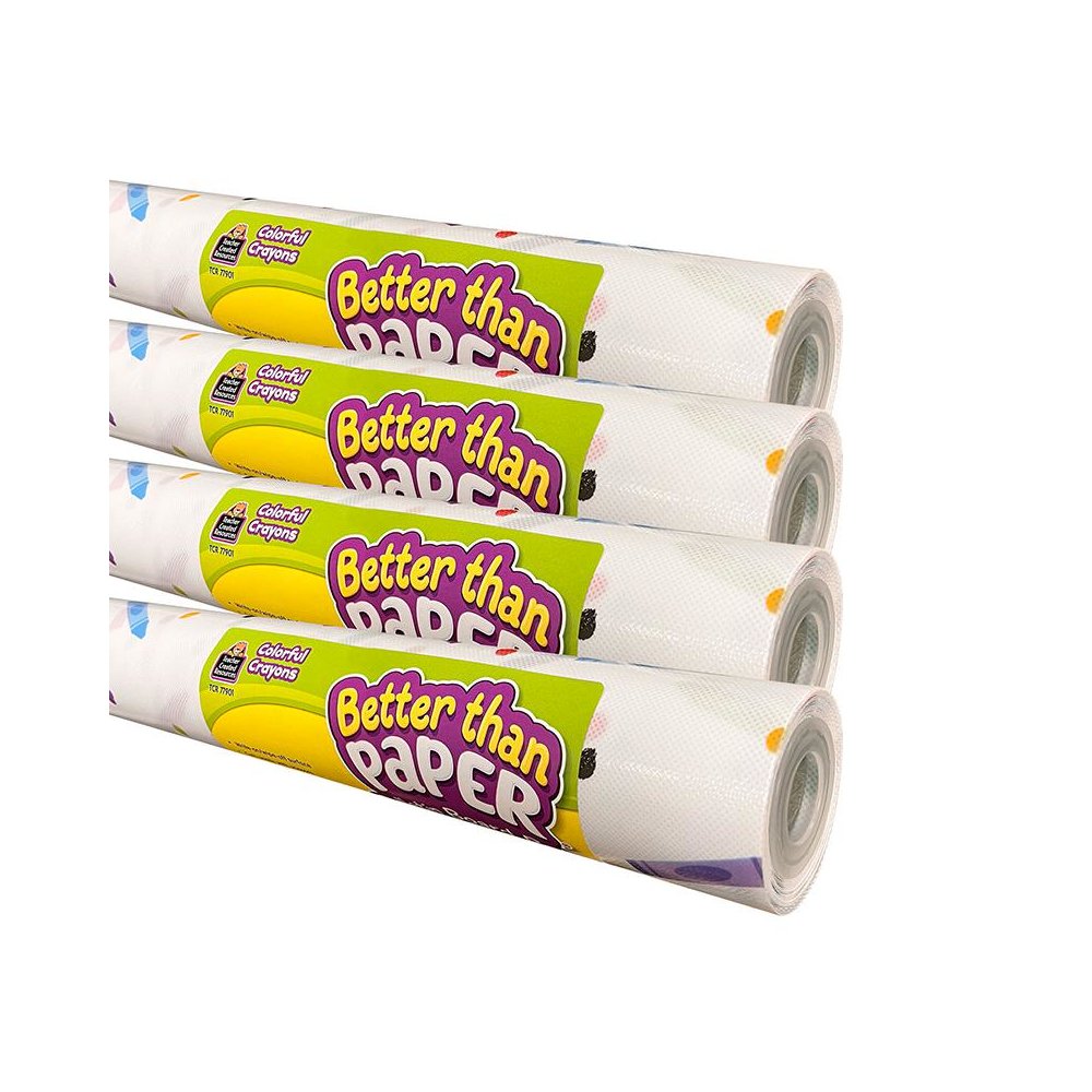Better Than Paper Bulletin Board Roll, Colorful Crayons, 4-Pack. Picture 1